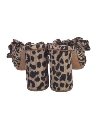 Loeffler Randall Animal Print Bow Accents Mules