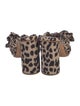Loeffler Randall Animal Print Bow Accents Mules