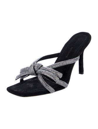 Loeffler Randall Suede Colorblock Pattern Slides