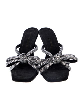 Loeffler Randall Suede Colorblock Pattern Slides