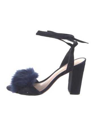 Loeffler Randall Suede Floral Print Sandals