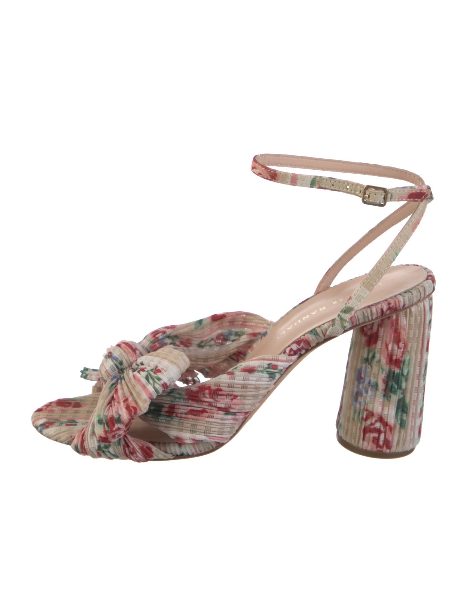 Loeffler Randall Floral Print Pleated Accents Sandals