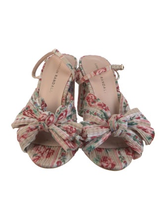 Loeffler Randall Floral Print Pleated Accents Sandals
