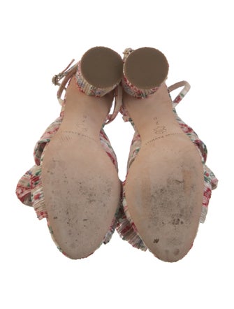 Loeffler Randall Floral Print Pleated Accents Sandals