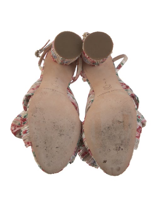 Loeffler Randall Floral Print Pleated Accents Sandals