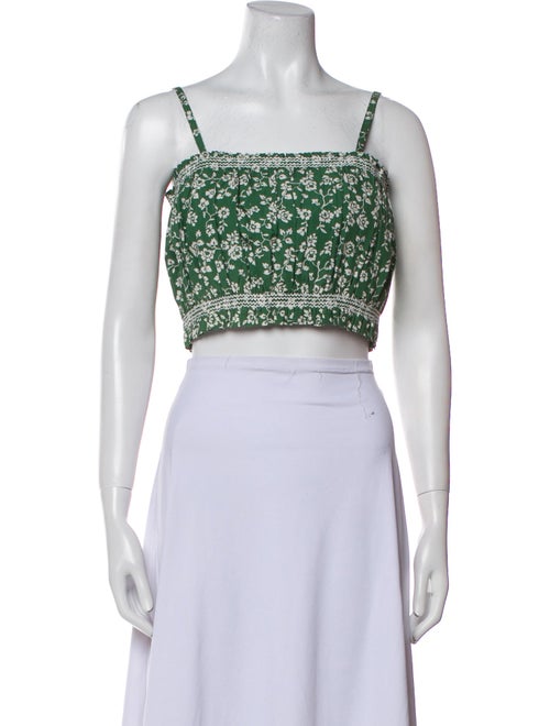 Loeffler Randall Printed Square Neckline Crop Top