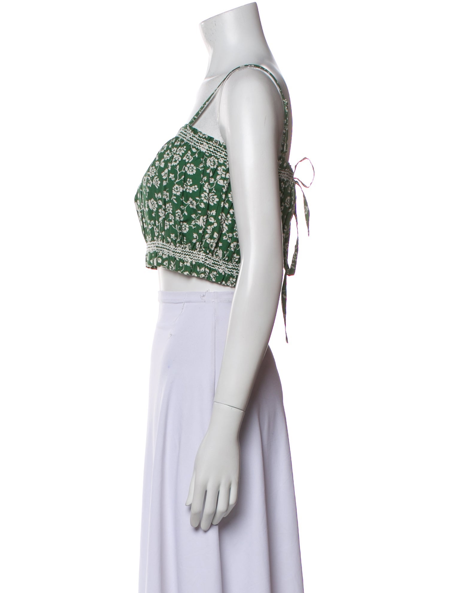 Loeffler Randall Printed Square Neckline Crop Top