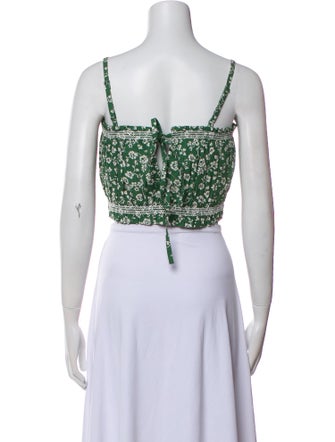 Loeffler Randall Printed Square Neckline Crop Top