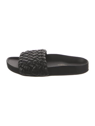 Loeffler Randall Leather Braided Accents Slides