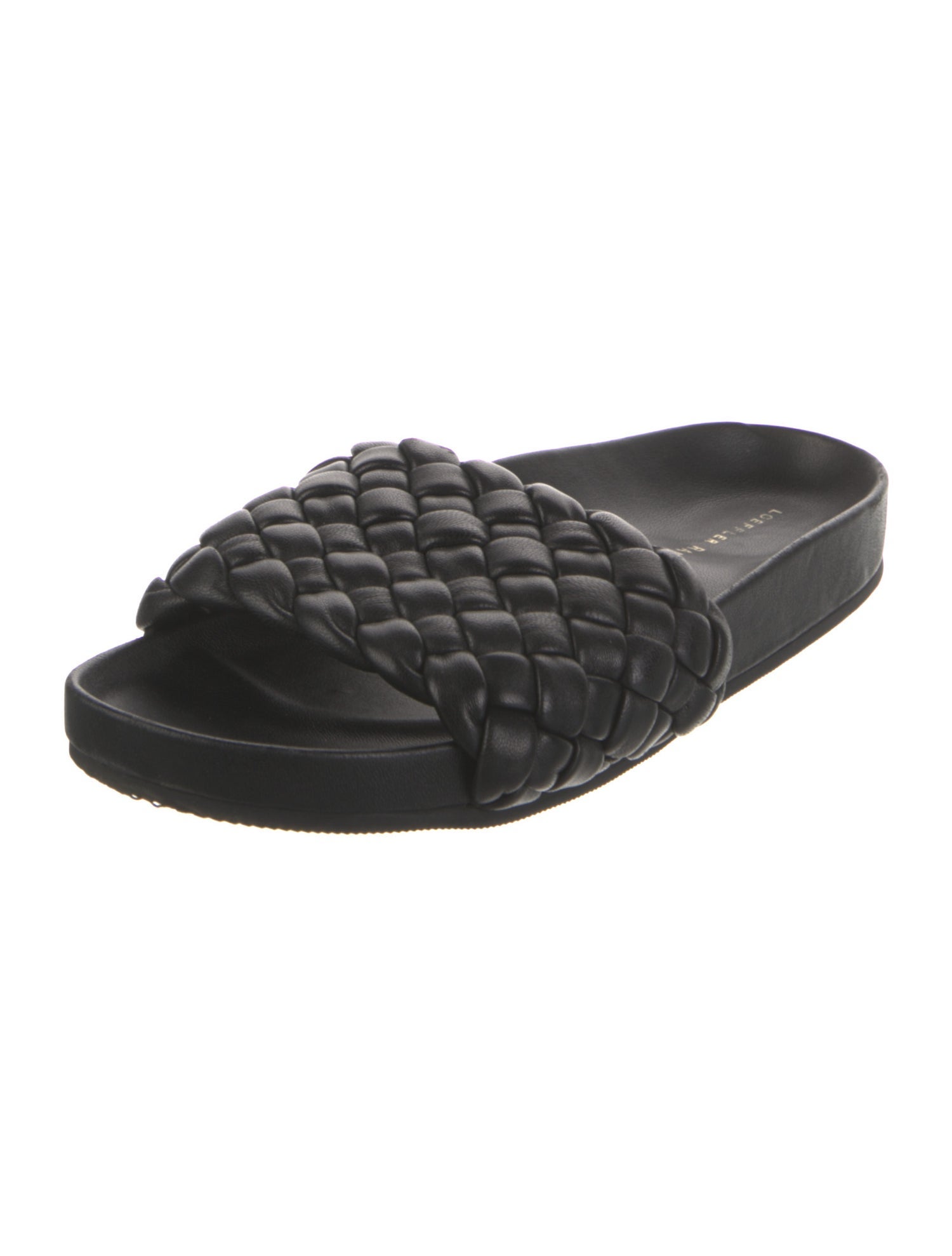 Loeffler Randall Leather Braided Accents Slides