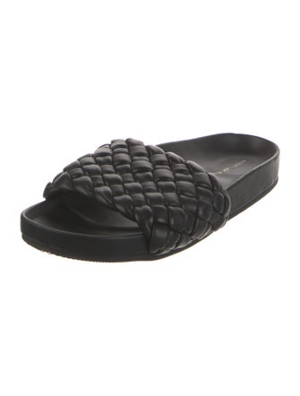 Loeffler Randall Leather Braided Accents Slides