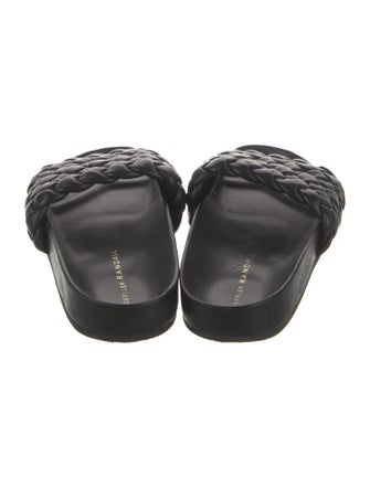 Loeffler Randall Leather Braided Accents Slides
