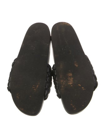 Loeffler Randall Leather Braided Accents Slides