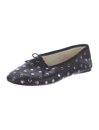 Loeffler Randall Leather Studded Accents Ballet Flats