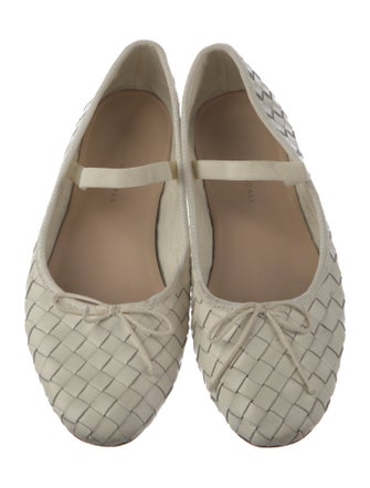 Loeffler Randall Leather Bow Accents Mary Jane Flats