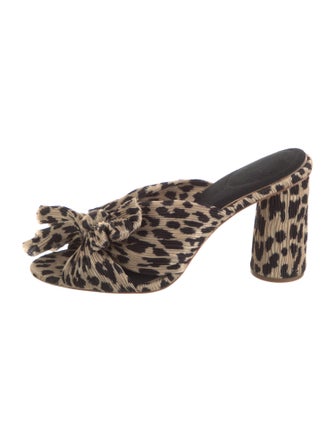 Loeffler Randall Animal Print Bow Accents Slides