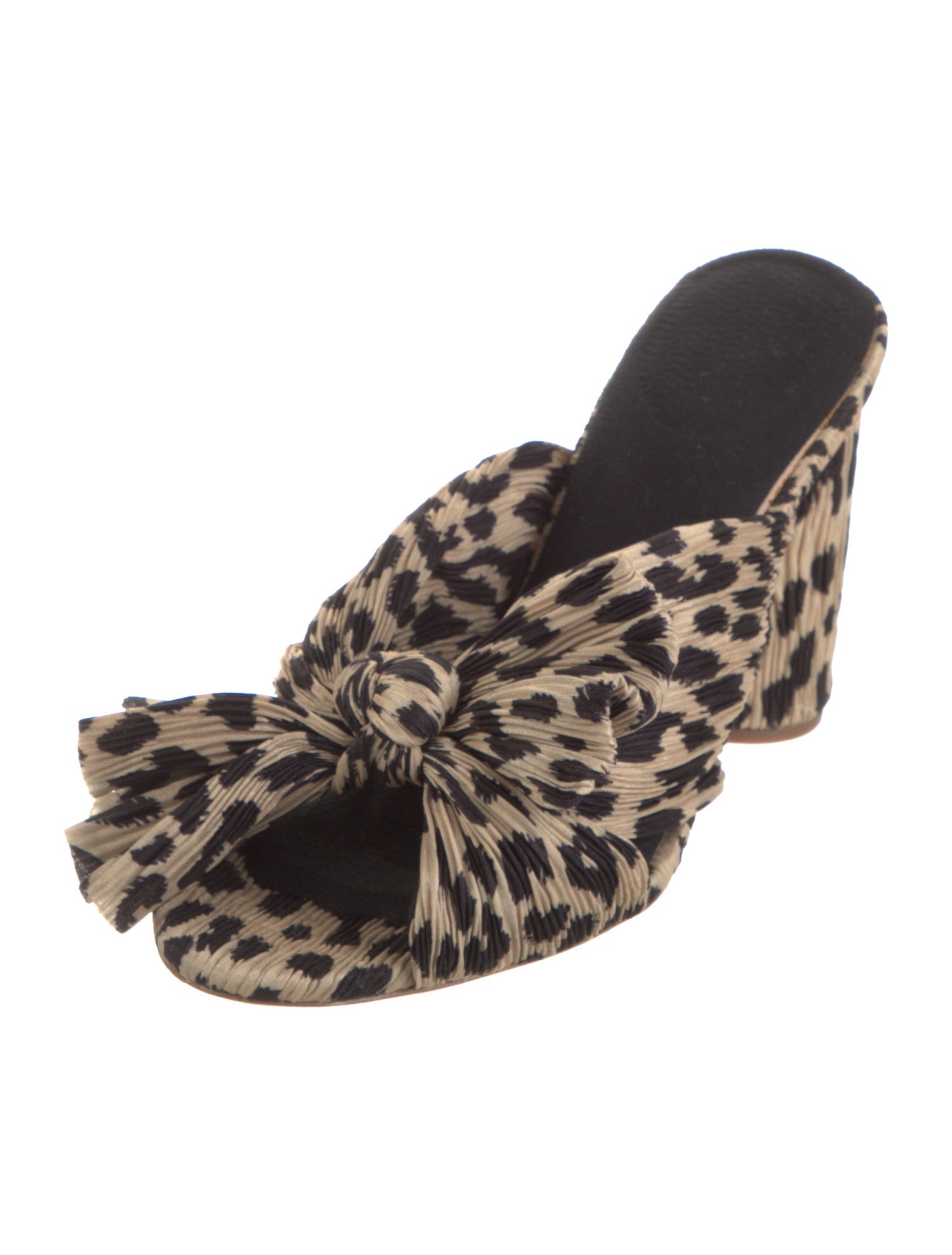 Loeffler Randall Animal Print Bow Accents Slides