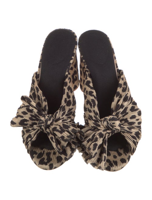 Loeffler Randall Animal Print Bow Accents Slides