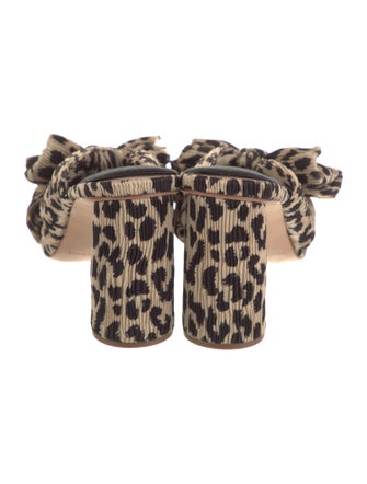 Loeffler Randall Animal Print Bow Accents Slides