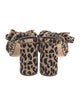 Loeffler Randall Animal Print Bow Accents Slides