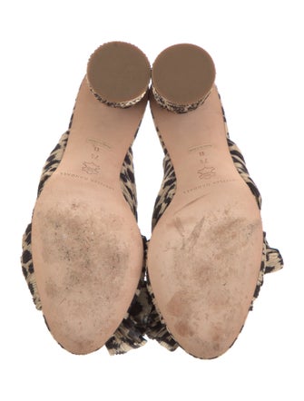 Loeffler Randall Animal Print Bow Accents Slides