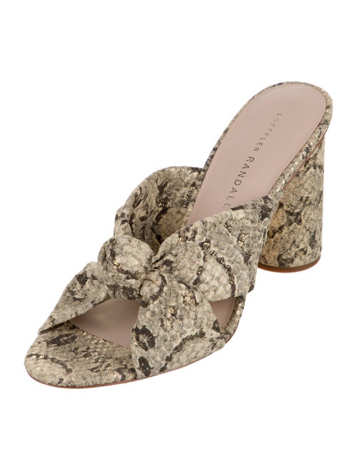 Loeffler Randall Embossed Leather Animal Print Slides