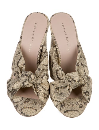 Loeffler Randall Embossed Leather Animal Print Slides