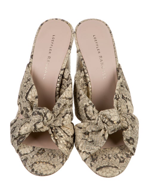 Loeffler Randall Embossed Leather Animal Print Slides