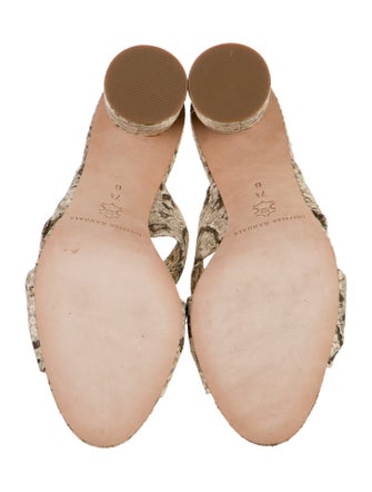 Loeffler Randall Embossed Leather Animal Print Slides