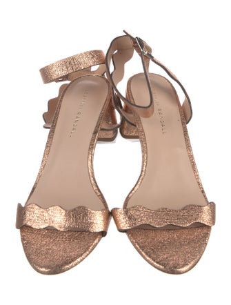 Loeffler Randall Leather Scalloped Accent Sandals