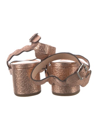 Loeffler Randall Leather Scalloped Accent Sandals