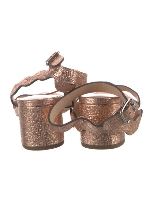 Loeffler Randall Leather Scalloped Accent Sandals