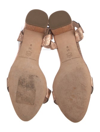 Loeffler Randall Leather Scalloped Accent Sandals