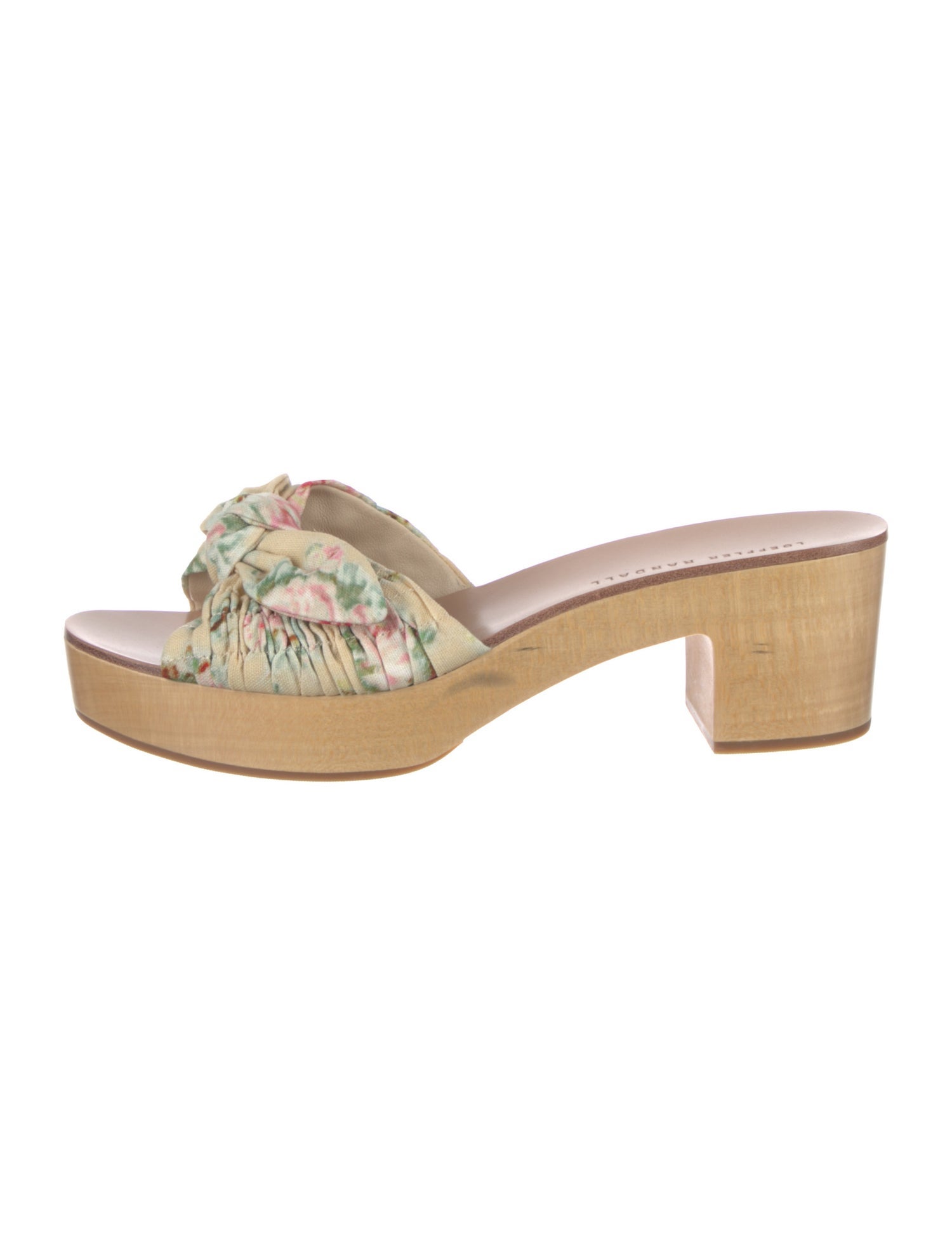 Loeffler Randall Floral Print Bow Accents Slides