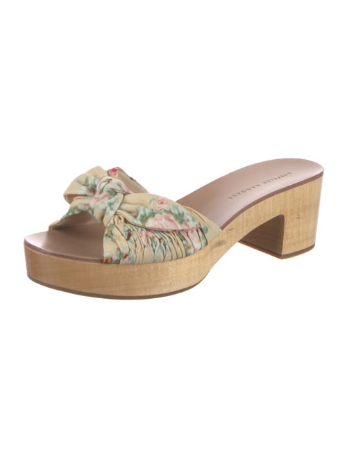 Loeffler Randall Floral Print Bow Accents Slides