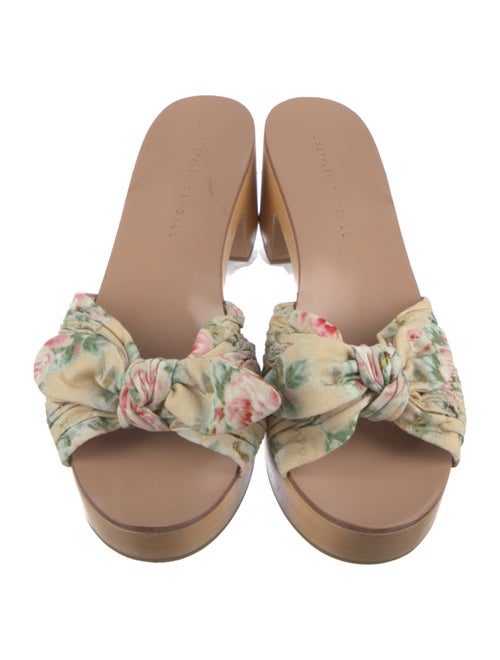 Loeffler Randall Floral Print Bow Accents Slides