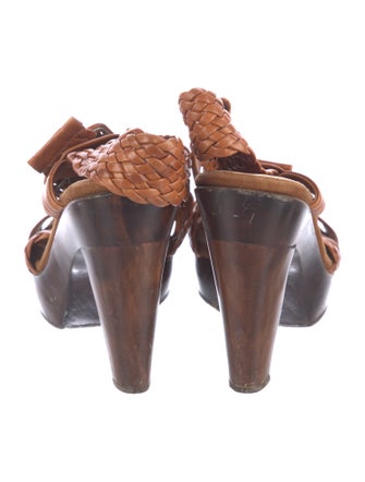 Loeffler Randall Leather Braided Accents Slingback Sandals