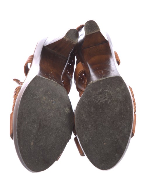 Loeffler Randall Leather Braided Accents Slingback Sandals