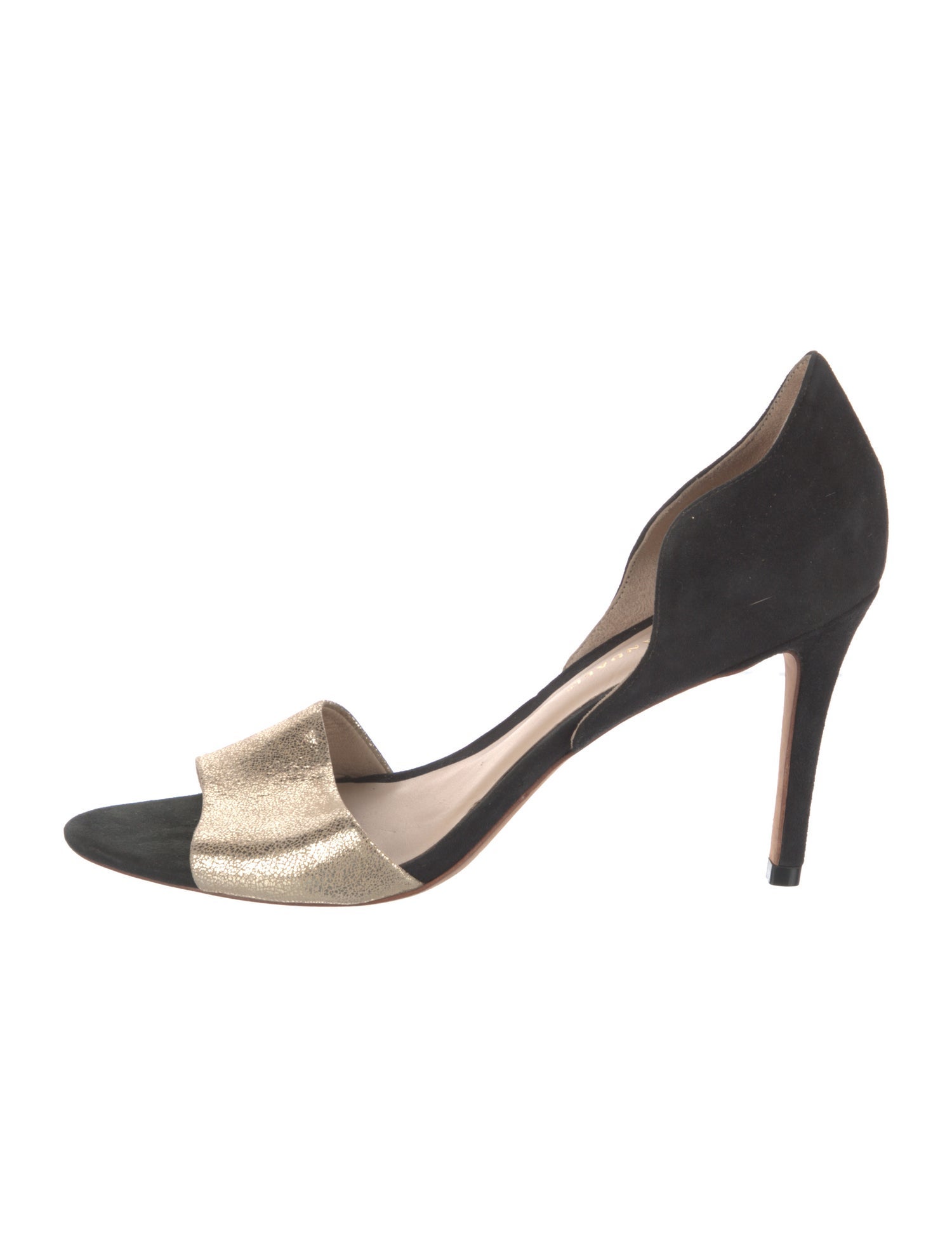 Loeffler Randall Suede Colorblock Pattern Sandals