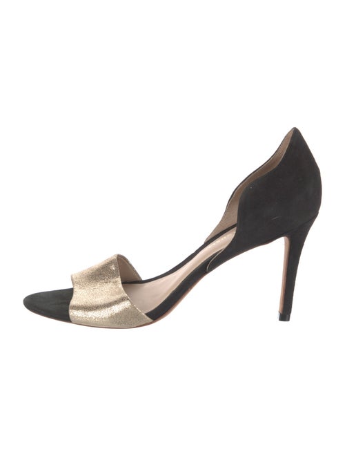 Loeffler Randall Suede Colorblock Pattern Sandals