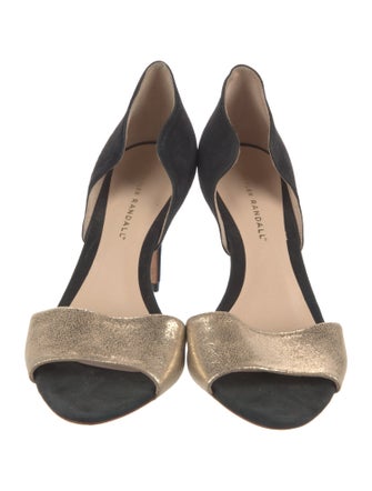 Loeffler Randall Suede Colorblock Pattern Sandals