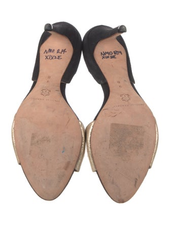 Loeffler Randall Suede Colorblock Pattern Sandals