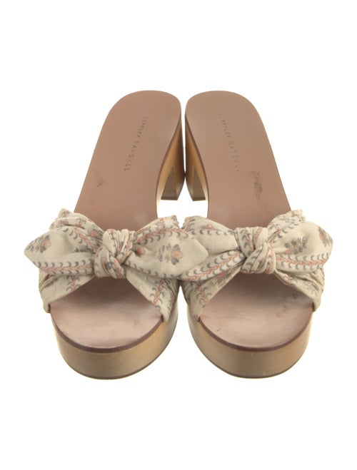 Loeffler Randall Floral Print Bow Accents Slides