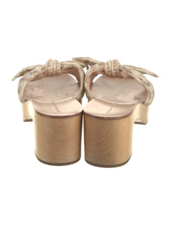 Loeffler Randall Floral Print Bow Accents Slides