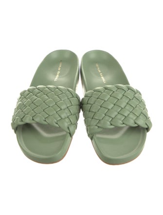 Loeffler Randall Leather Braided Accents Slides