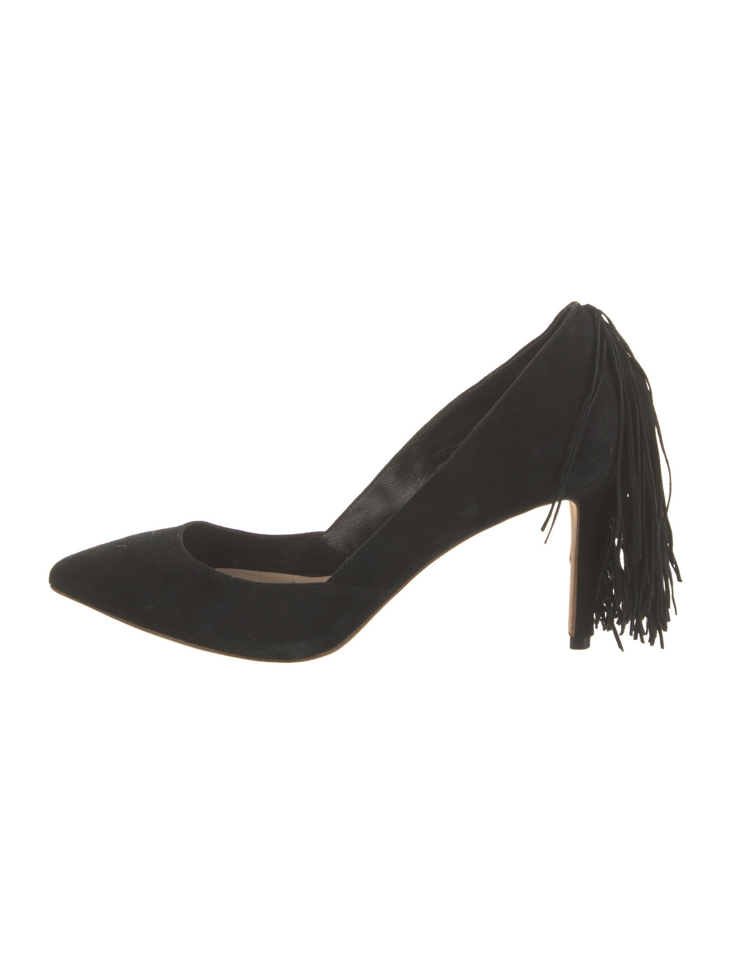 Loeffler Randall Suede Fringe Trim Accent Pumps