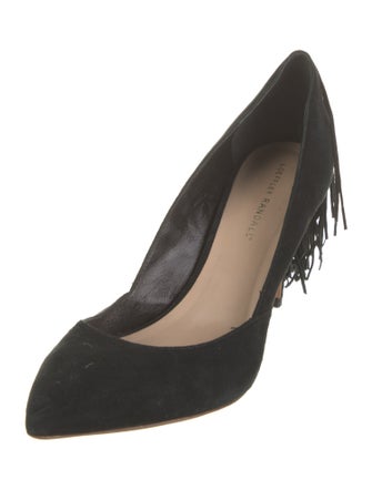 Loeffler Randall Suede Fringe Trim Accent Pumps