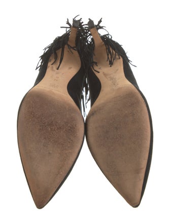 Loeffler Randall Suede Fringe Trim Accent Pumps