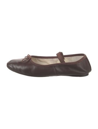 Loeffler Randall Leather Bow Accents Ballet Flats