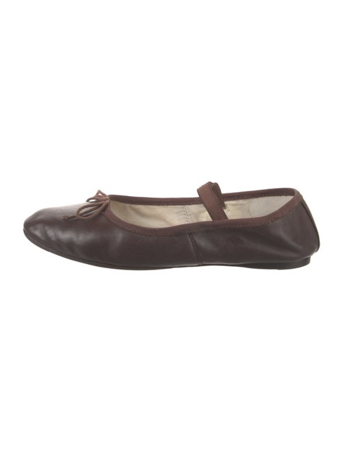 Loeffler Randall Leather Bow Accents Ballet Flats